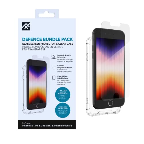 ZAGG iFrogz Defence Glas-Displayschutzfolie kompatibel für iPhone 8/iPhone SE, Bonus-transparente Hülle, stoßfest, kratzfest, hüllenfreundlich, wischfest, gehärtetes Glas, klar ZAGG iFrogz Defence Glas-Displayschutzfolie kompatibel für iPhone 8/iPhone SE, Bonus-transparente Hülle, stoßfest, kratzfest, hüllenfreundlich, wischfest, gehärtetes Glas, klar von ZAGG