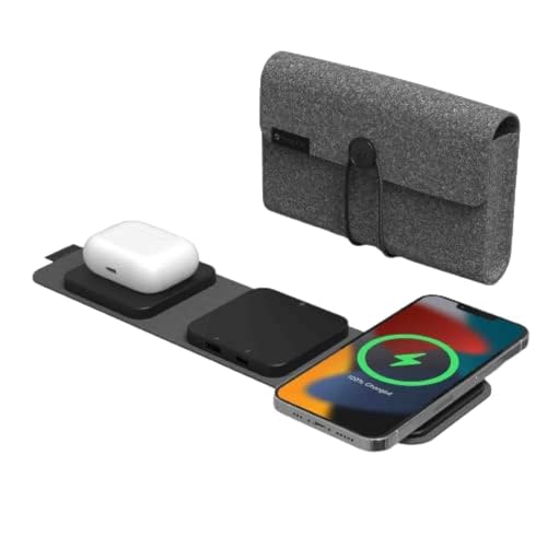 ZAGG mophie Snap+ 3-in-1 Wireless Charger with Europe Adapter, Qi-Enabled Devices, Fast Charging, Travel Friendly, Foldable, 5-15W of Power, Black ZAGG mophie Snap+ 3-in-1 Wireless Charger with Europe Adapter, Qi-Enabled Devices, Fast Charging, Travel Friendly, Foldable, 5-15W of Power, Black von ZAGG
