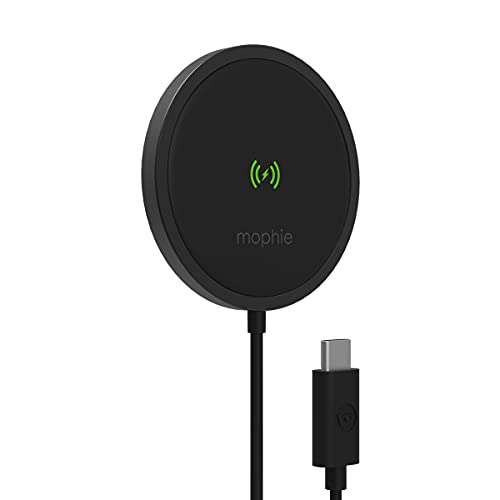 ZAGG mophie Snap + Wireless Charging Pad – EIN kabelloses Ladegerät, das MagSafe-Laden unterstützt – Android 15 W, iOS 7,5 W (schwarz) von ZAGG