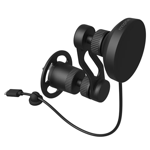 ZAGG mophie Snap Plus, Drahltlos Laden 15W, Magnetisch, Halterung für die Belüftung, für Qi2 & MagSafe, beliebige Fahrzeuge, 1.5m USB-C Kabel, 30 Watt Car-Adapter, beweglicher Arm (Schwarz) von ZAGG