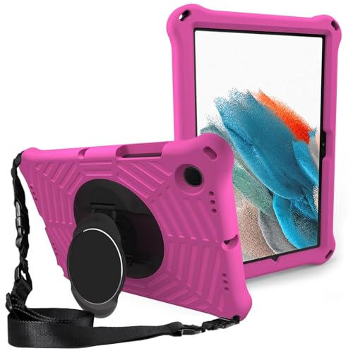 Kompatibel mit Galaxy Tab A8 26,7 cm (10,5 Zoll) 2022/2021 (SM-X207/X200/X205) Hülle, stoßfeste Schutzhülle, Griff und Kickstand mit Schultergurt/Ständer, rutschfest (Rosarot) von ZAGLDD