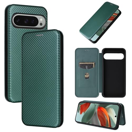 Kompatibel mit Google Pixel 10 Pro XL 5G, schlanke Karbonfaser-Texturen + PC-Hybrid-Hülle, vollständiger Schutz, stoßfest, Klapphülle, kompatibel mit Google Pixel 10 Pro XL 5G, Grün Kompatibel mit Google Pixel 10 Pro XL 5G, schlanke Karbonfaser-Texturen + PC-Hybrid-Hülle, vollständiger Schutz, stoßfest, Klapphülle, kompatibel mit Google Pixel 10 Pro XL 5G, Grün von ZAGLDD