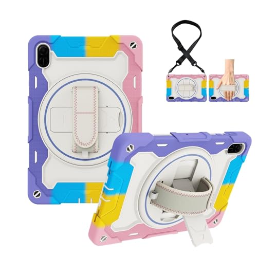 Kompatibel mit Honor Pad X9 27,9 cm (11 Zoll) 2024 veröffentlichte Tablet-Hülle, strapazierfähig, stoßfest, kinderfreundlich, mit Ständer, robuste Schutzhülle mit Handschlaufe, Trageriemen, buntes von ZAGLDD