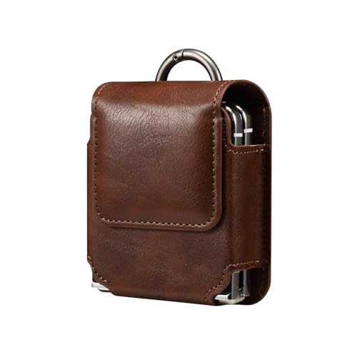 Kompatibel mit Samsung Galaxy Z Flip 6/5/4/3, Z Flip3 5G, Z Flip 2 Leder-Handyholster, kompatibel mit Motorola Razr 50/50 Ultra Gürtelclip-Holster, Holstertasche mit Clip, Braun Kompatibel mit Samsung Galaxy Z Flip 6/5/4/3, Z Flip3 5G, Z Flip 2 Leder-Handyholster, kompatibel mit Motorola Razr 50/50 Ultra Gürtelclip-Holster, Holstertasche mit Clip, Braun von ZAGLDD