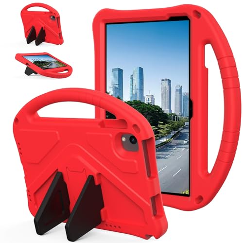 Kompatibel mit Urao C107 25,7 cm (10,1 Zoll) Jeazans OC101/C107 Android (2024), leichte EVA-Tablet-Hülle mit verstellbarem Riemen, stoßfestem Griff und Ständer, tragbare Schutzhülle, Rot von ZAGLDD