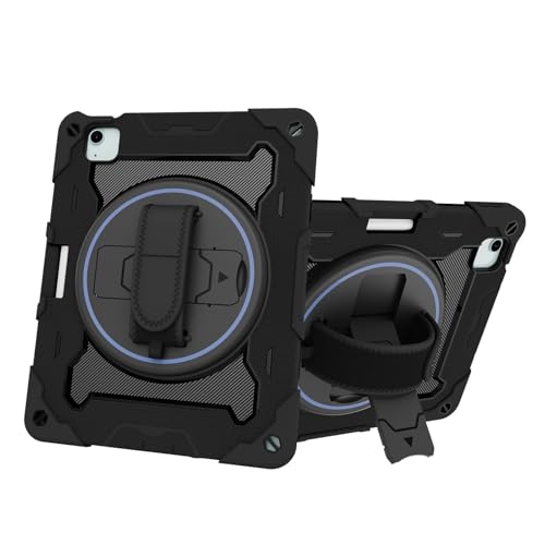 Kompatibel mit iPad Air 27,9 cm (11 Zoll) (M3 2025 7. / Air 11 Zoll M2 2024 6. Generation), strapazierfähig, stoßfest, mit Ständer, robuste Schutzhülle (schwarz) von ZAGLDD