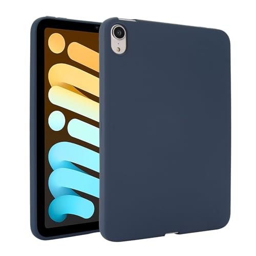 Schlanke Schutzhülle, kompatibel mit iPad Mini 7 (A17 Pro) 2024 / Mini 6 8,3 Zoll, flexible TPU-Schutzhülle, leicht, stoßfest, robust, Eckenschutz, schlanke Abdeckung, Dunkelblau von ZAGLDD