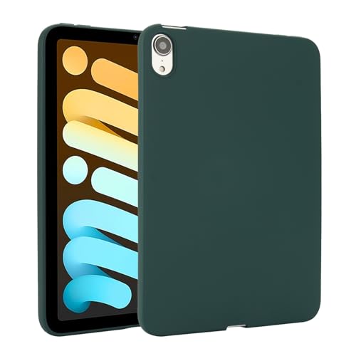 Schlanke Schutzhülle, kompatibel mit iPad Mini 7 (A17 Pro) 2024 / Mini 6 8,3 Zoll, flexible TPU-Schutzhülle, leicht, stoßfest, robust, Eckenschutz, schlanke Abdeckung, Dunkelgrün von ZAGLDD