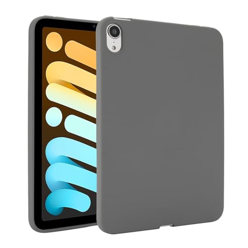 Schlanke Schutzhülle, kompatibel mit iPad Mini 7 (A17 Pro) 2024 / Mini 6 8,3 Zoll, flexible TPU-Schutzhülle, leicht, stoßfest, robust, Eckenschutz, schlanke Abdeckung, Grau von ZAGLDD