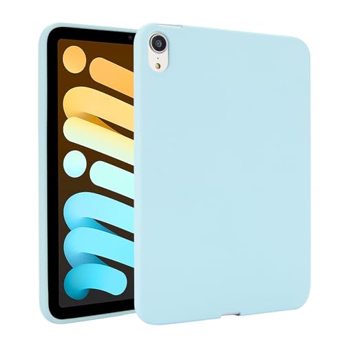 Schlanke Schutzhülle, kompatibel mit iPad Mini 7 (A17 Pro) 2024 / Mini 6 8,3 Zoll, flexible TPU-Schutzhülle, leicht, stoßfest, robust, Eckenschutz, schlanke Abdeckung, Hellblau von ZAGLDD