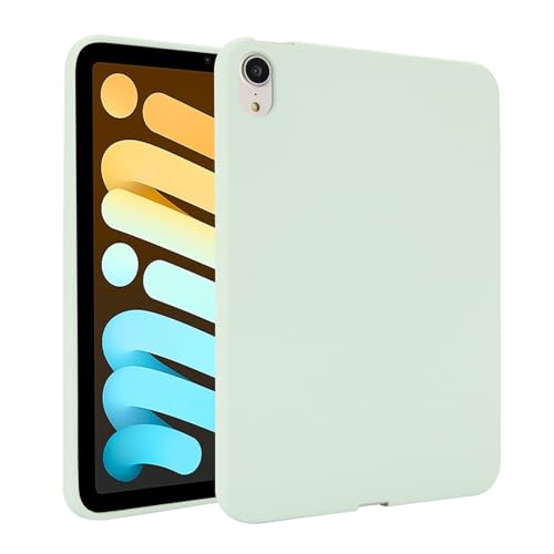 Schlanke Schutzhülle, kompatibel mit iPad Mini 7 (A17 Pro) 2024 / Mini 6 8,3 Zoll, flexible TPU-Schutzhülle, leicht, stoßfest, robust, Eckenschutz, schlanke Abdeckung, Minzgrün von ZAGLDD