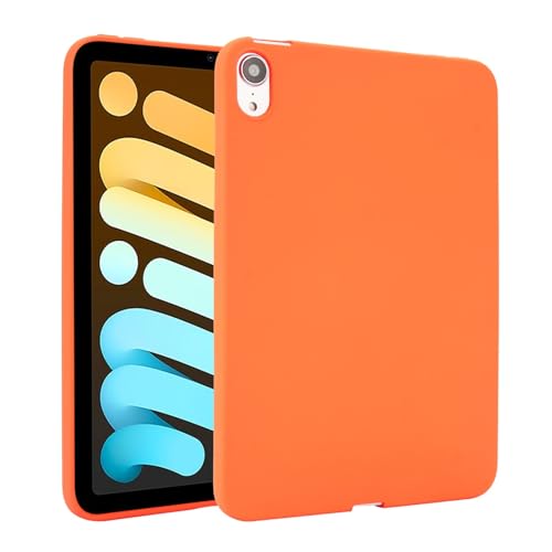Schlanke Schutzhülle, kompatibel mit iPad Mini 7 (A17 Pro) 2024 / Mini 6 8,3 Zoll, flexible TPU-Schutzhülle, leicht, stoßfest, robust, Eckenschutz, schlanke Abdeckung, Orange von ZAGLDD