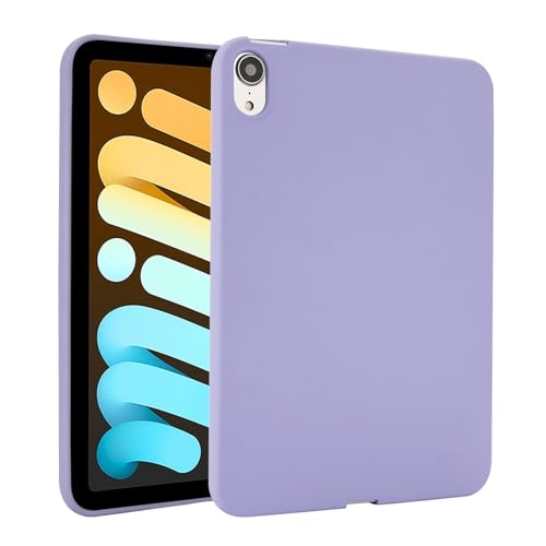 Schlanke Schutzhülle, kompatibel mit iPad Mini 7 (A17 Pro) 2024 / Mini 6 8,3 Zoll, flexible TPU-Schutzhülle, leicht, stoßfest, robust, Eckenschutz, schlanke Abdeckung, Violett von ZAGLDD