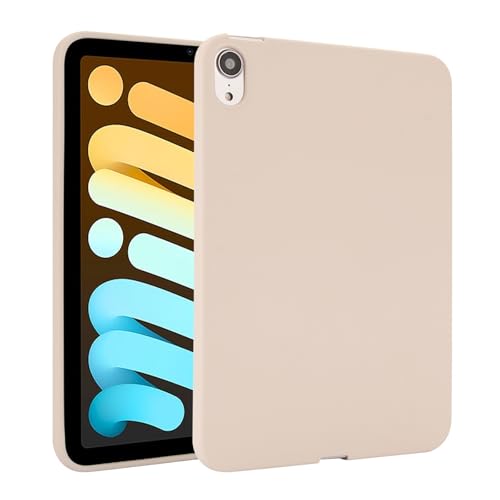 Schlanke Schutzhülle, kompatibel mit iPad Mini 7 (A17 Pro) 2024 / Mini 6 8,3 Zoll, flexible TPU-Schutzhülle, leicht, stoßfest, robust, Eckenschutz, schmale Abdeckung, Beige von ZAGLDD