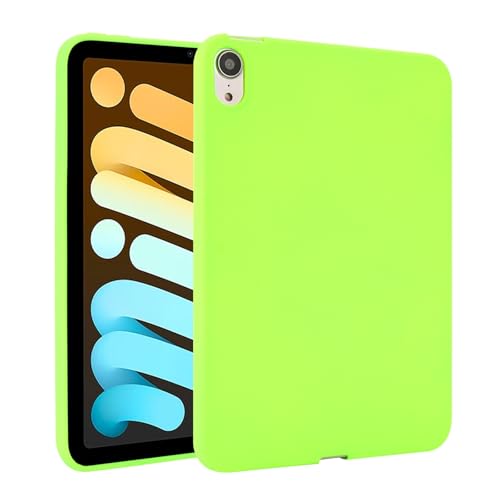 Schlanke Schutzhülle, kompatibel mit iPad Mini 7 (A17 Pro) 2024 / Mini 6 8,3 Zoll, flexible TPU-Schutzhülle, leicht, stoßfest, robust, Eckenschutz, schmale Abdeckung, fluoreszierendes Grün von ZAGLDD