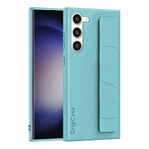Schlanke Schutzhülle für Samsung Galaxy S22, mit verstellbarer Handschlaufe und leichtem Design, luxuriöse, stoßfeste Schutzhülle, weiches Armband, Handheld-Handyhülle, Blau 1 von ZAGLDD
