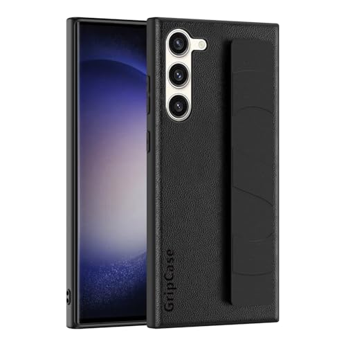 Schlanke Schutzhülle für Samsung Galaxy S23 Plus, mit verstellbarer Handschlaufe und leichtem Design, luxuriöse, stoßfeste Schutzhülle, weiches Armband, Handheld-Handyhülle, Schwarz von ZAGLDD