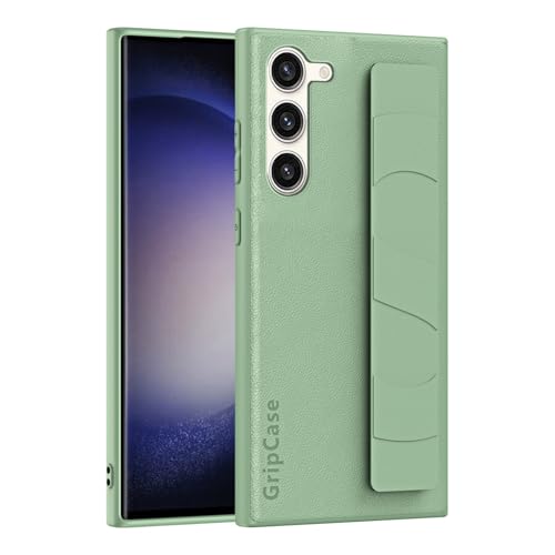 Schlanke Schutzhülle für Samsung Galaxy S23 Plus, mit verstellbarer Handschlaufe und leichtem Design, luxuriöse, stoßfeste Schutzhülle, weiches Armband, Handheld-Handyhülle (Grün) von ZAGLDD