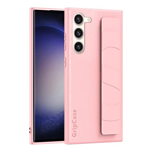 Schlanke Schutzhülle für Samsung Galaxy S23 Plus, mit verstellbarer Handschlaufe und leichtem Design, luxuriöse, stoßfeste Schutzhülle, weiches Armband, Handheld-Handyhülle (Rosa) von ZAGLDD