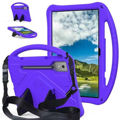 Schutzhülle für Lenovo Yoga Tab Plus/Yoga Pad Pro 12,7 Zoll 2025/2024, leichte EVA-Tablet-Hülle mit verstellbarem Riemen, stoßfestem Griff und Ständer, tragbare Schutzhülle, Violett von ZAGLDD
