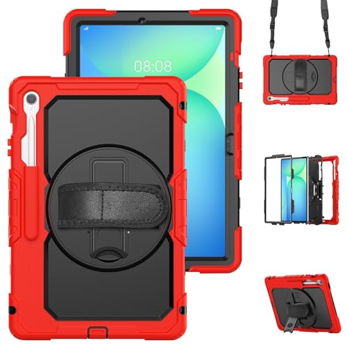Schutzhülle für Samsung Galaxy Tab S10 FE+ SM-X620/X626B, 33,3 cm (13,3 Zoll) SM-X620/X626B, strapazierfähig, stoßfest, TPU, mit Displayschutzfolie, 380° drehbarem Ständer, Handschlaufe und von ZAGLDD
