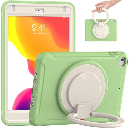 Schutzhülle für iPad Mini 5/4 Mini 5. / 4. Generation, 20 cm (7,9 Zoll), robuste Hybrid-Schutzhülle mit Griff, drehbarer Ständer, Farbe: Matcha-Grün von ZAGLDD