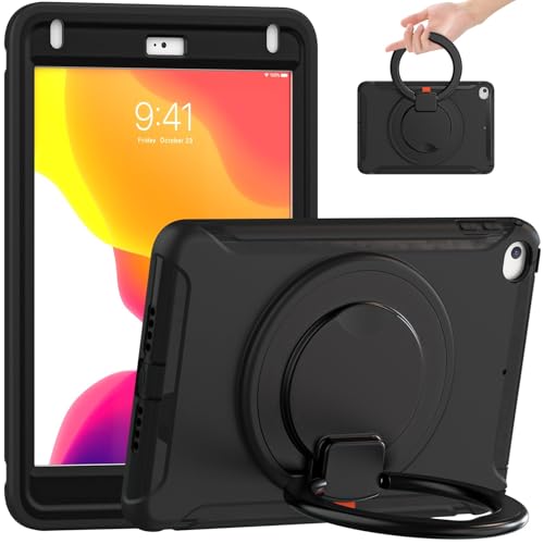 Schutzhülle für iPad Mini 5/4 Mini 5. / 4. Generation, 20 cm (7,9 Zoll), robuste Hybrid-Schutzhülle mit Griff, drehbarer Ständer, Schwarz von ZAGLDD