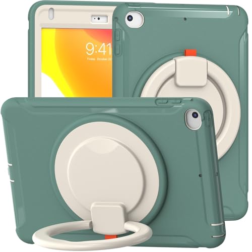 Schutzhülle für iPad Mini 5/4 Mini 5. / 4. Generation, 20 cm (7,9 Zoll), robuste Hybrid-Schutzhülle mit Griff, drehbarer Ständer, Smaragdgrün von ZAGLDD