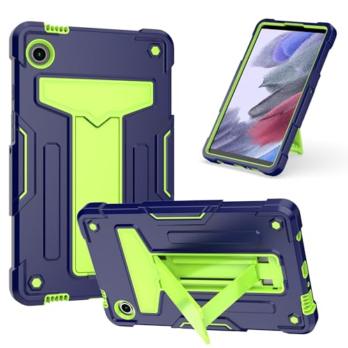 Schutzhülle kompatibel mit Galaxy Tab A9 22,1 cm (8,7 Zoll) 2023 SM-X110/X115, mit Ständer, dreilagig, Hybrid-Ganzkörperhülle, robust, stoßfest, Fallschutz, Marineblau und Grün von ZAGLDD