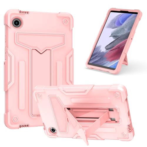 Schutzhülle kompatibel mit Galaxy Tab A9 8,7 Zoll 2023 SM-X110/X115, mit Ständer, dreilagig, Hybrid-Ganzkörperhülle, robust, stoßfest, Fallschutz, Rosa von ZAGLDD