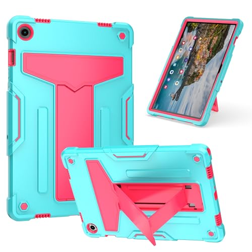 Schutzhülle kompatibel mit Galaxy Tab A9 Plus SM-X210/X216/X218 27,9 cm (11 Zoll), mit Ständer, dreilagig, Hybrid-Ganzkörperhülle, robust, stoßfest, Fallschutz (Hellgrün + Rosarot) von ZAGLDD