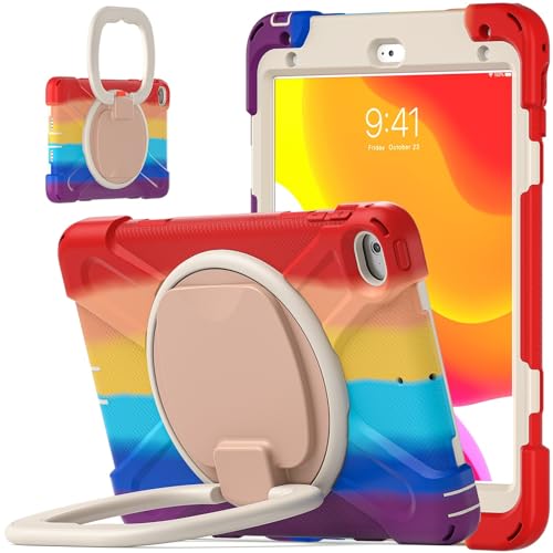Schutzhülle kompatibel mit iPad Mini 4/Mini 5 7,9 Zoll (2015/2019), stoßfest, stabile Hülle mit 360° drehbarem Ständer, Hand-/Schultergurt, Tablet, strapazierfähig, kompatibel mit Mini 4/Mini 5, 7,9 von ZAGLDD