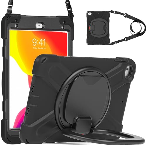 Schutzhülle kompatibel mit iPad Mini 4/Mini 5 7,9 Zoll (2015/2019), stoßfest, stabile Hülle mit 360° drehbarem Ständer, Hand-/Schultergurt, Tablet, strapazierfähig, kompatibel mit Mini 4/Mini 5, 7,9 von ZAGLDD