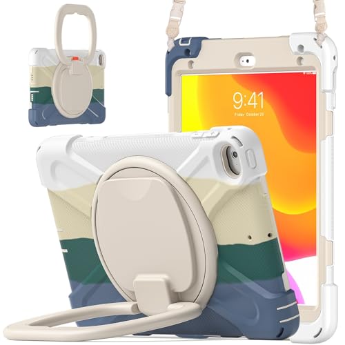 Schutzhülle kompatibel mit iPad Mini 4/Mini 5 7,9 Zoll (2015/2019), stoßfest, stabile Hülle mit 360° drehbarem Ständer, Hand-/Schultergurt, Tablet, strapazierfähig, kompatibel mit Mini 4/Mini 5, 7,9 von ZAGLDD