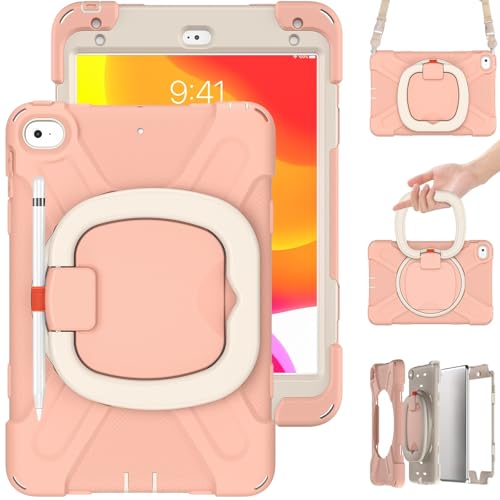 Schutzhülle kompatibel mit iPad Mini 4 / Mini 5 7,9 Zoll (2015/2019), stoßfest, stabile Hülle mit 360° drehbarem Ständer, Hand-/Schultergurt, Tablet, strapazierfähig, kompatibel mit Mini 4/Mini 5, 7,9 von ZAGLDD
