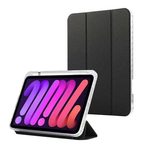 Smart Case kompatibel mit iPad Mini 6. Generation 2021 8,3 Zoll, schlanke Hülle mit Stifthalter, dreifach gefalteter Ständer, Schutzhülle, automatische Wake/Sleep-Funktion, Schwarz Smart Case kompatibel mit iPad Mini 6. Generation 2021 8,3 Zoll, schlanke Hülle mit Stifthalter, dreifach gefalteter Ständer, Schutzhülle, automatische Wake/Sleep-Funktion, Schwarz von ZAGLDD