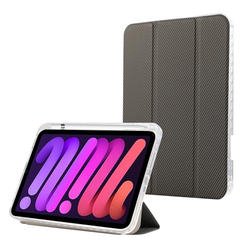 Smart Case kompatibel mit iPad Mini 6. Generation 2021 8,3 Zoll, schlanke Hülle mit Stifthalter, dreifach gefalteter Ständer, Schutzhülle, automatische Wake/Sleep-Funktion (Grau) von ZAGLDD