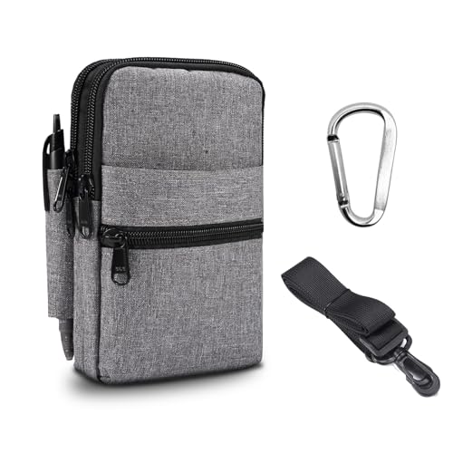 Umhängetasche für Herren, Gürteltasche, Handy-Holster, kompatibel mit Galaxy S25/S24/S23/S22/S21 Ultra/Pixel 8 Pro/7 Pro/6 Pro, Schutzhülle kompatibel mit iPhone 16/15/14/13/12 Pro Max (grau) von ZAGLDD