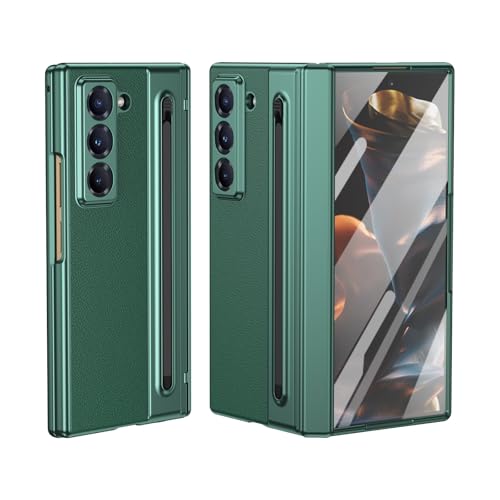 ZAGLDD 2024 Hülle, kompatibel mit Galaxy W25/Fold SE, mit integriertem kompaktem S-Stiftschlitz, Displayschutzfolie, faltbare Serie, Schutzhülle mit normalem Eingabestift (grün) von ZAGLDD