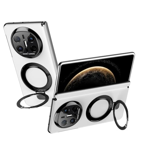 ZAGLDD Kompatibel mit Huawei Mate X6 Hülle mit verstellbarem Ständer, luxuriöse Lederhülle [integrierter Ständer] [Scharnierschutz], stoßfestes und leichtes Design (Weiß) von ZAGLDD
