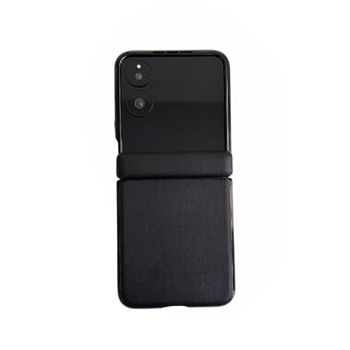 ZAGLDD Lederhülle Kompatibel mit Xiaomi Mix Flip mit Magnet Scharnierschutz, Ultradünne Stoßfeste Rugged Schutzhülle Handyhülle, Anti-Fingerabdruck-Narbung (Schwarz) von ZAGLDD