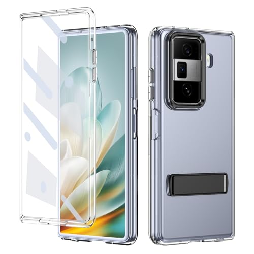ZAGLDD Schutzhülle für Honor Magic VS3, mit Displayschutzfolie, Standmodus, Ständer, kompatibel mit VS3, stoßfest, leicht, Militärqualität, kristallklar (Schwarz) von ZAGLDD