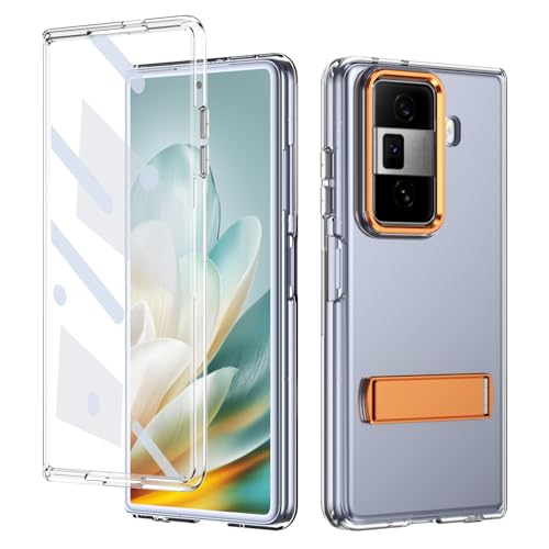 ZAGLDD Schutzhülle für Honor Magic VS3, mit Displayschutzfolie, Standmodus, Ständer, kompatibel mit VS3, stoßfest, leicht, Militärqualität, kristallklar (goldfarben) von ZAGLDD