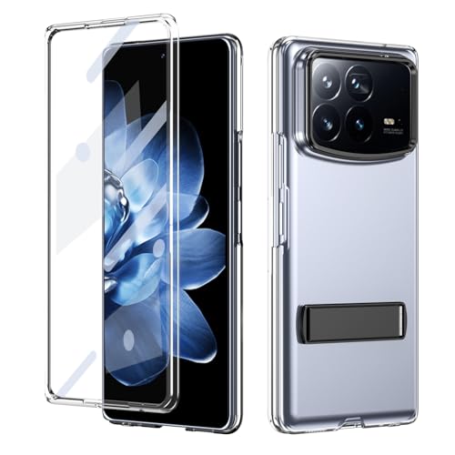 ZAGLDD Schutzhülle für Xiaomi Mix Fold 4, mit Displayschutzfolie, Standmodi, Ständer für Fold 4, Militärqualität, stoßfest, leicht, kristallklar (Schwarz) von ZAGLDD
