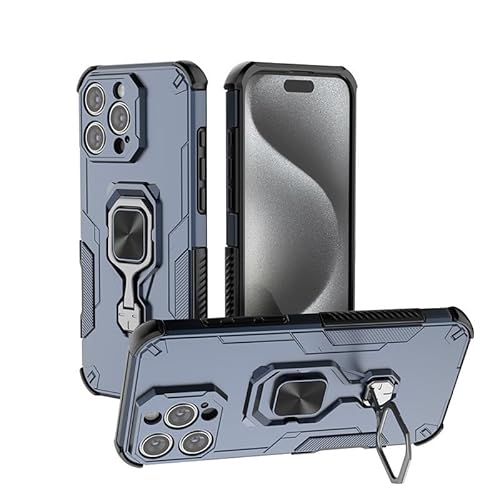 ZAGLDD Schutzhülle für iPhone 16 Pro Max 17,5 cm (6,9 Zoll), mit integriertem Ringständer, stoßfest, schlank, weiche Kanten, rutschfeste und sturzsichere Schutzhülle, Blau von ZAGLDD