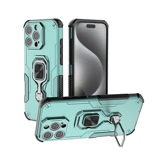 ZAGLDD Schutzhülle für iPhone 16 Pro Max 17,5 cm (6,9 Zoll), mit integriertem Ringständer, stoßfest, schlank, weiche Kanten, rutschfeste und sturzsichere Schutzhülle, Grün von ZAGLDD