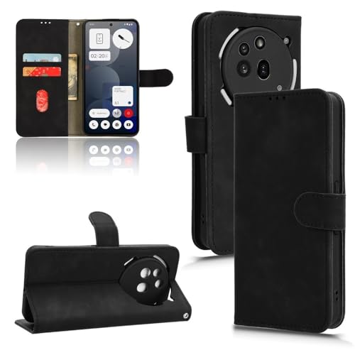 ZAGLDD Schutzhülle kompatibel mit Nothing Phone 3A Pro mit Kartenhalter, Klappetui aus PU-Leder, mit Handschlaufe, stoßfeste Schutzhülle (schwarz) von ZAGLDD