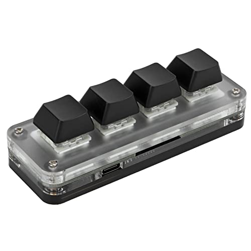 ZAICOLER Gaming-Tastatur, 4-Tasten-Makro-Tastatur, Programmierbare Tastatur mit Speicherfunktion für Büro, Spiele von ZAICOLER