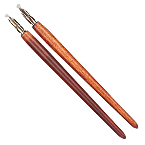 ZAICOLER Kalligraphie Stift, Holzgriff Dip Stift Home Office Kunstmalerei Kalligraphie Brunnen Set Dip Stift Tinte mit Aufbewahrungsschachtel Zum Schreiben von Malerei (Dicke Holzstangen brennen) von ZAICOLER