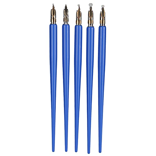 ZAICOLER Kalligraphie Stift, Holzgriff Dip Stift Home Office Kunstmalerei Kalligraphie Brunnen Set Dip Stift Tinte mit Aufbewahrungsschachtel Zum Schreiben von Malerei (Royal Blue Slim Pole) von ZAICOLER